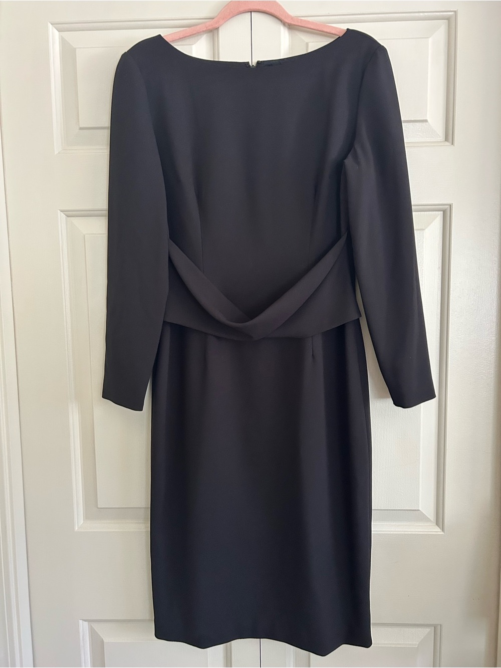 Maggy London Classic Black Long Sleeve Sheath Dress Cocktail Minimalist, Size 10